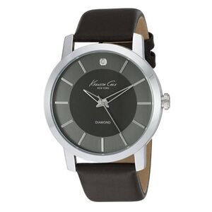 Kenneth Cole Men's New York Rock Out Diamond Analog Stainless Watch - Black Leat